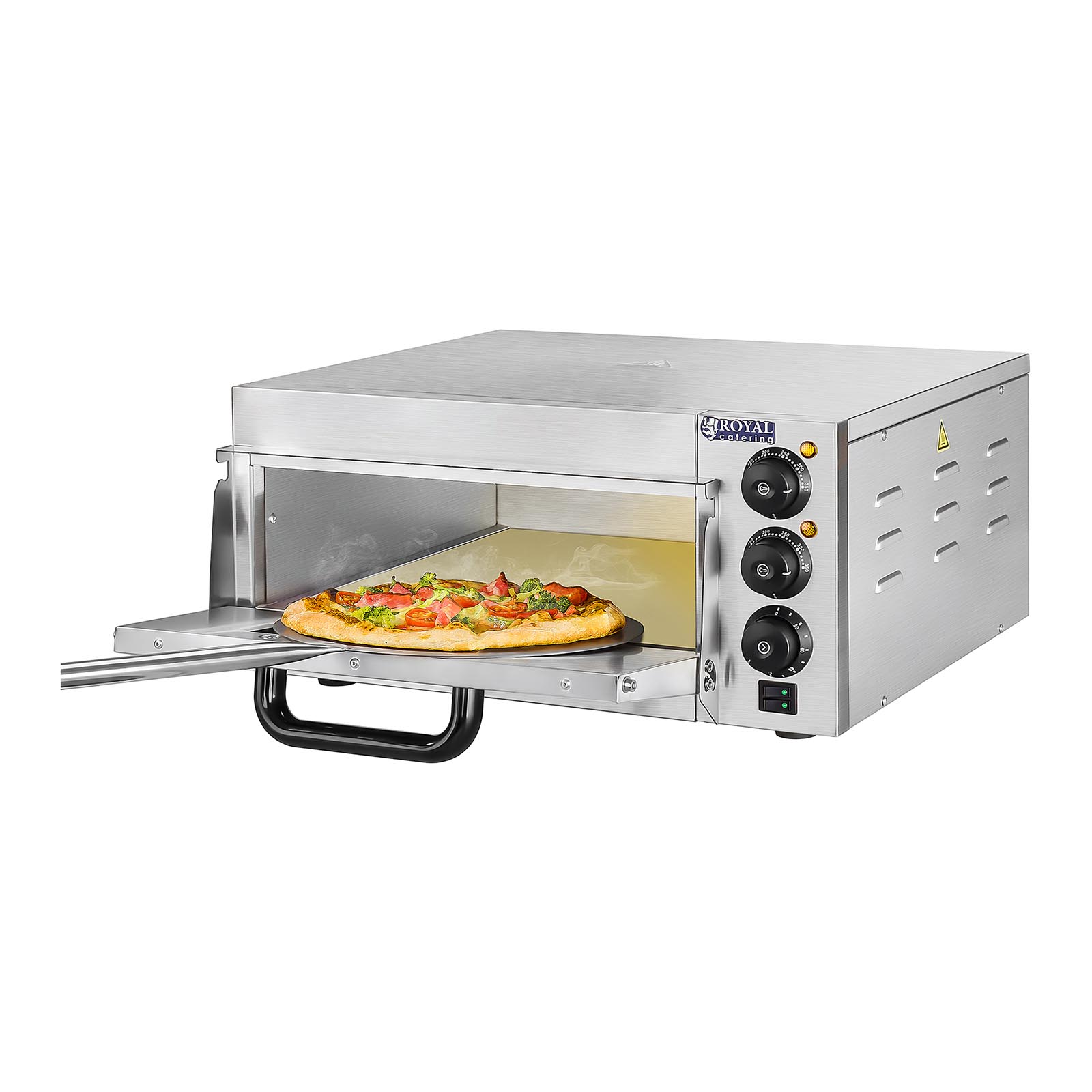 B-Ware Elektro-Pizzaofen - 1 x 40 cm - 1 Kammer - 2000 W - 230 V - manuell - Schamottstein - Royal Catering