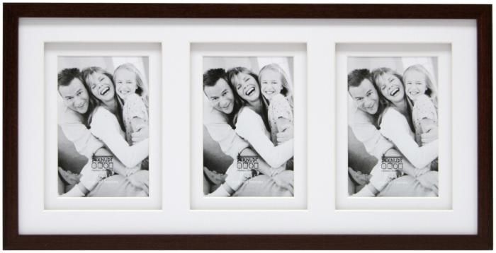 Deknudt S65KQ3 Holzrahmen 3 Fotos 10x15 cm braun