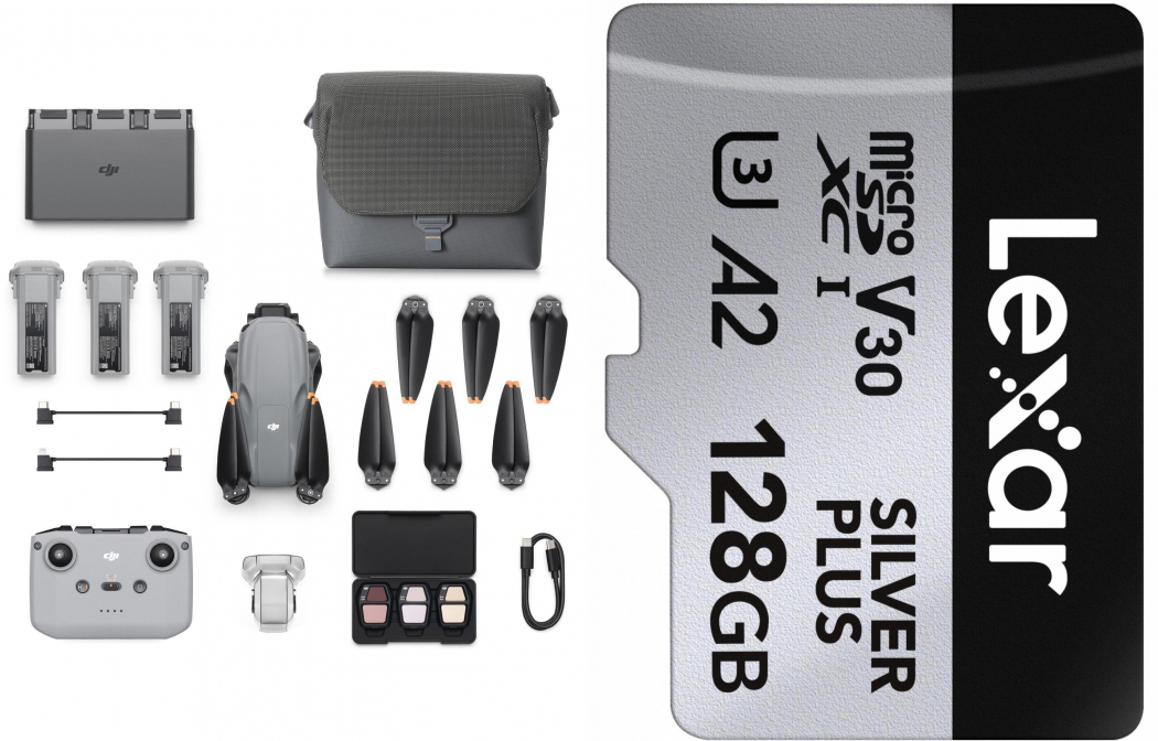 DJI Air 3S Fly More Combo (DJI RC-N3) + Lexar Silver Plus 128GB