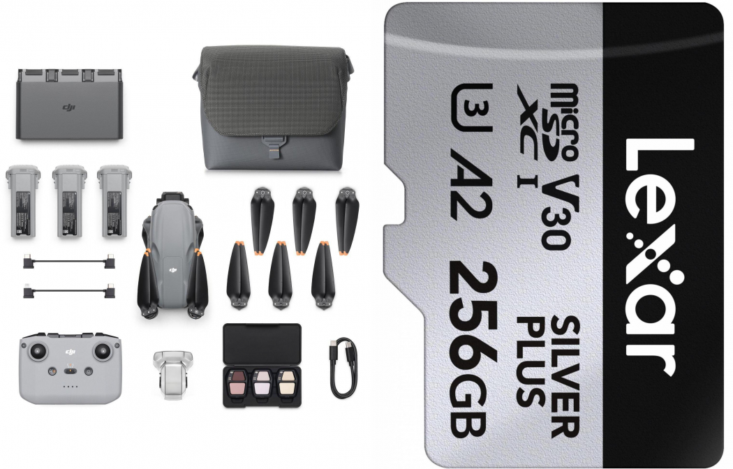 DJI Air 3S FMC (DJI RC-N3) + Lexar Silver Plus microSDXC 256GB