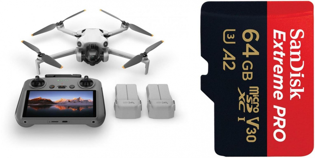 DJI Mini 4 Pro Fly More Combo (DJI RC 2) + SanDisk SDXC 64GB 200MB/s - Dealpreis