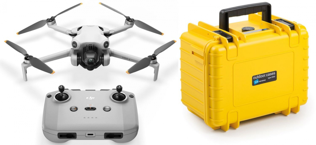 DJI Mini 4 Pro + RC-N2 + B&W Case Typ 2000 gelb