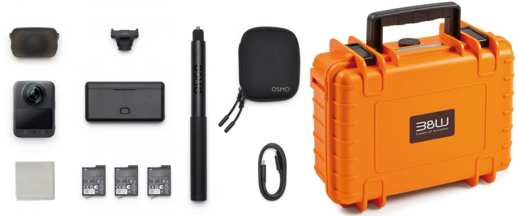 DJI Osmo 360 Adventure Combo + B&W DJI Osmo 360 Case Typ 1000 Orange - abzgl. 20,00€ Black Sale Rabatt