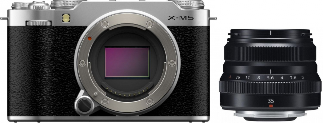 Fujifilm X-M5 Gehäuse Silber + XF 35mm f2 R WR - abzgl. 50,00€ Fujifilm XF Objektiv Cashback Aktion