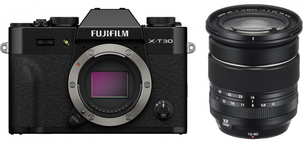Fujifilm X-T30 III Geh. Schwarz + XF 16-80mm f4,0 R OIS WR - abzgl. 100,00€ Fujifilm XF Objektiv Cashback Aktion