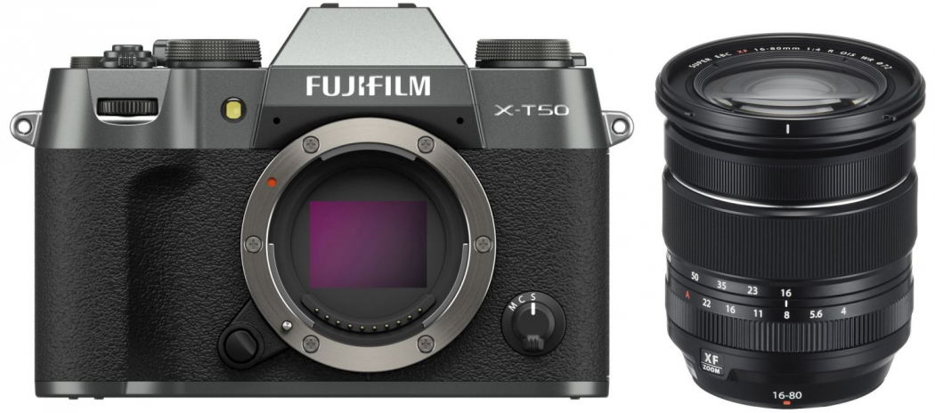 Fujifilm X-T50 Anthrazit + XF 16-80mm f4 R OIS WR - abzgl. 100,00€ Fujifilm XF Objektiv Cashback Aktion