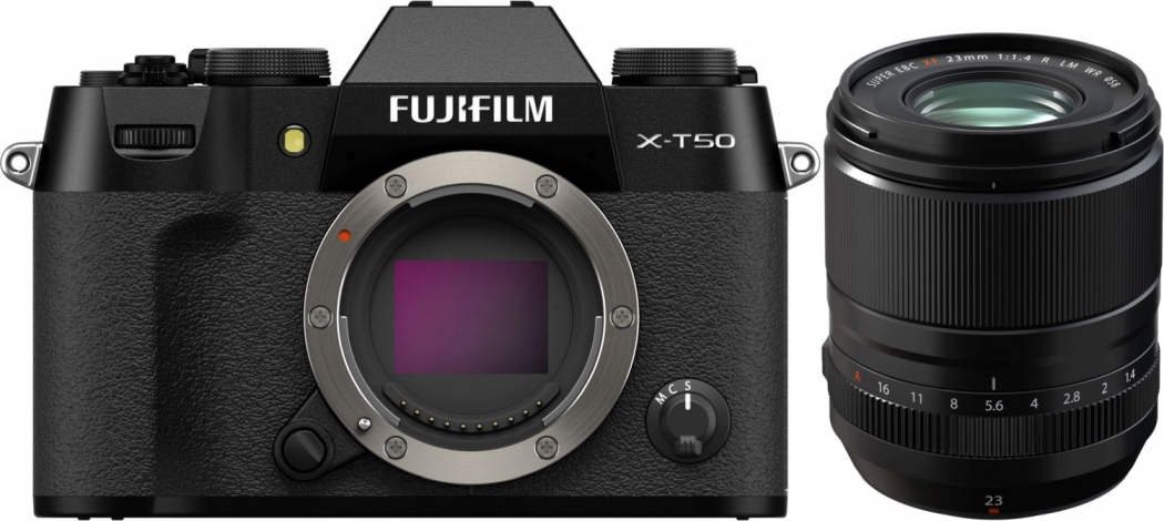 Fujifilm X-T50 schwarz + XF 23mm f1,4 R LM WR - abzgl. 100,00€ Fujifilm XF Objektiv Cashback Aktion