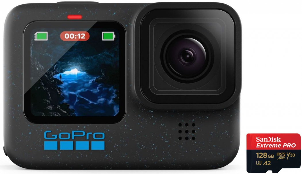 GoPro HERO12 Black + SanDisk microSDXC 128GB V30 - abzgl. 70,00€ GoPro Winter Sofortrabatt