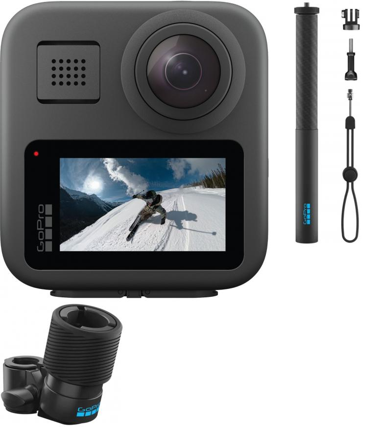 GoPro MAX 360 + Ski Pole Mount + 1m Carbon Extension Pole