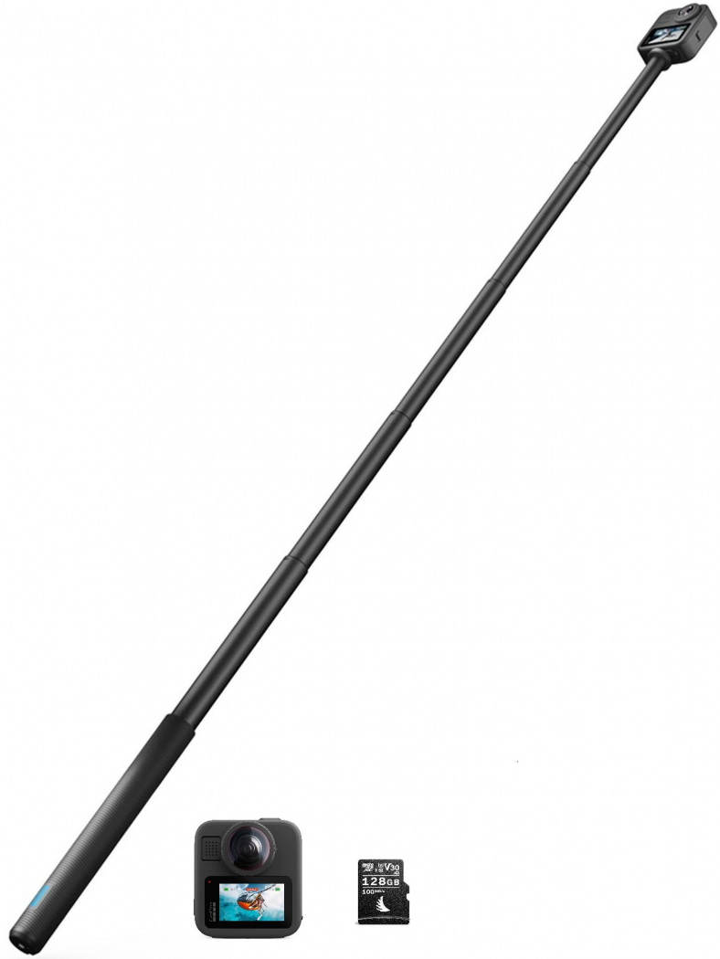 GoPro MAX2 + 1,2m Extension Pole + Angelbird AV PRO 128GB 100MB/s - nach 100 EUR GoPro Winter Sofortrabatt