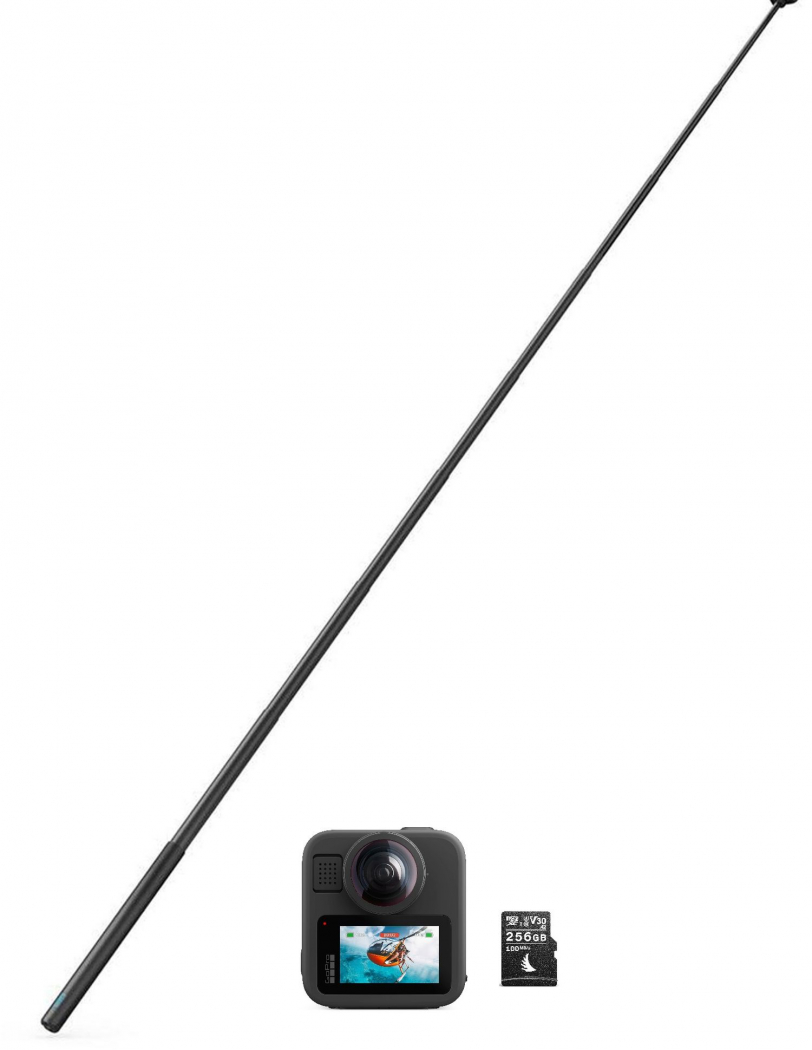 GoPro MAX2 + 2,7m Extension Pole + Angelbird AV PRO 256GB 100MB/s - nach 100 EUR GoPro Winter Sofortrabatt