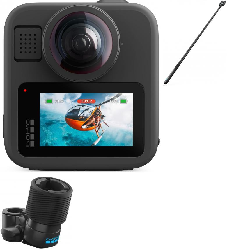 GoPro MAX2 + Ski Pole Mount + 1,2m Extension Pole