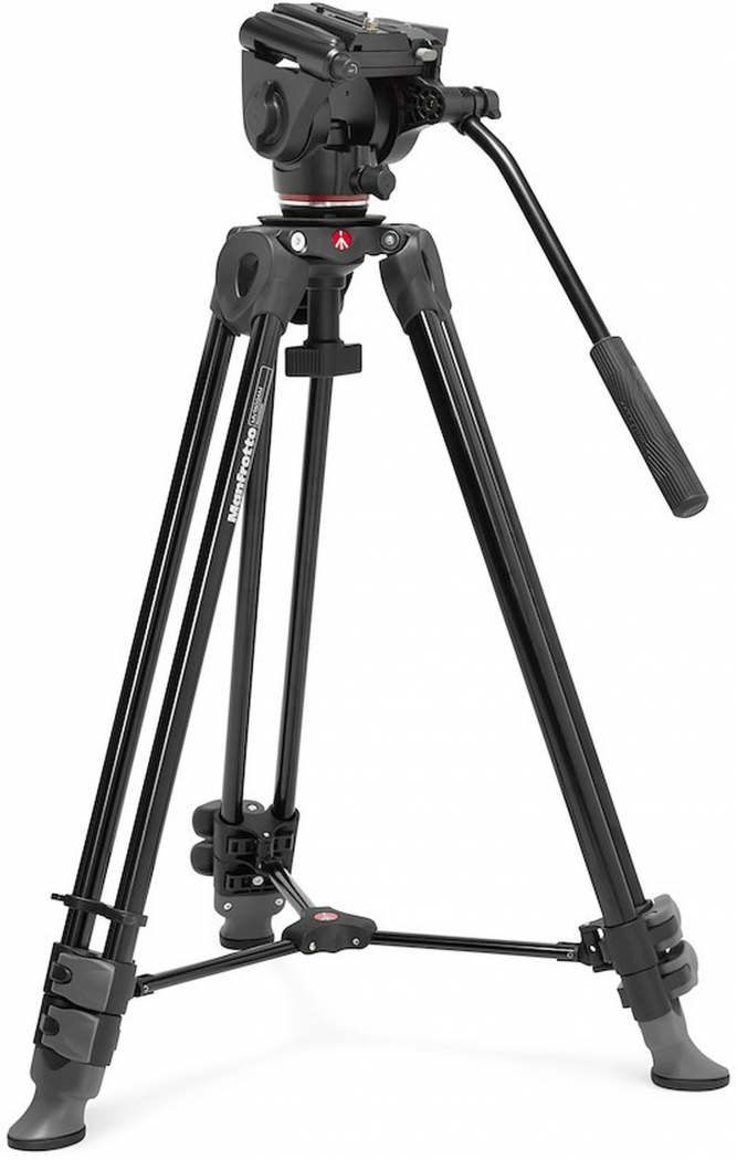 Manfrotto Doppelrohr Video Aluminium Stativ mit 500X Fluidkopf