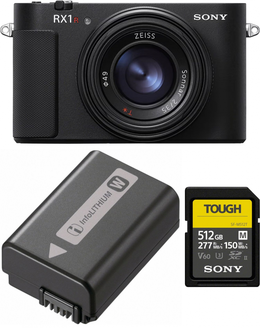 Sony DSC-RX1R III + Sony NP-FW50 Akku + Sony SDXC 512GB Tough UHS-II