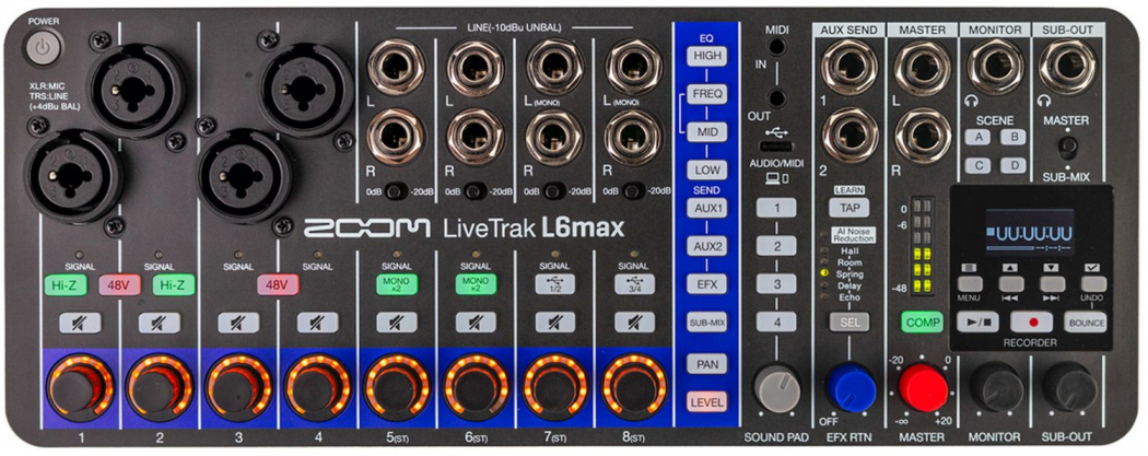 Zoom LiveTrak L-6max digitales Mischpult