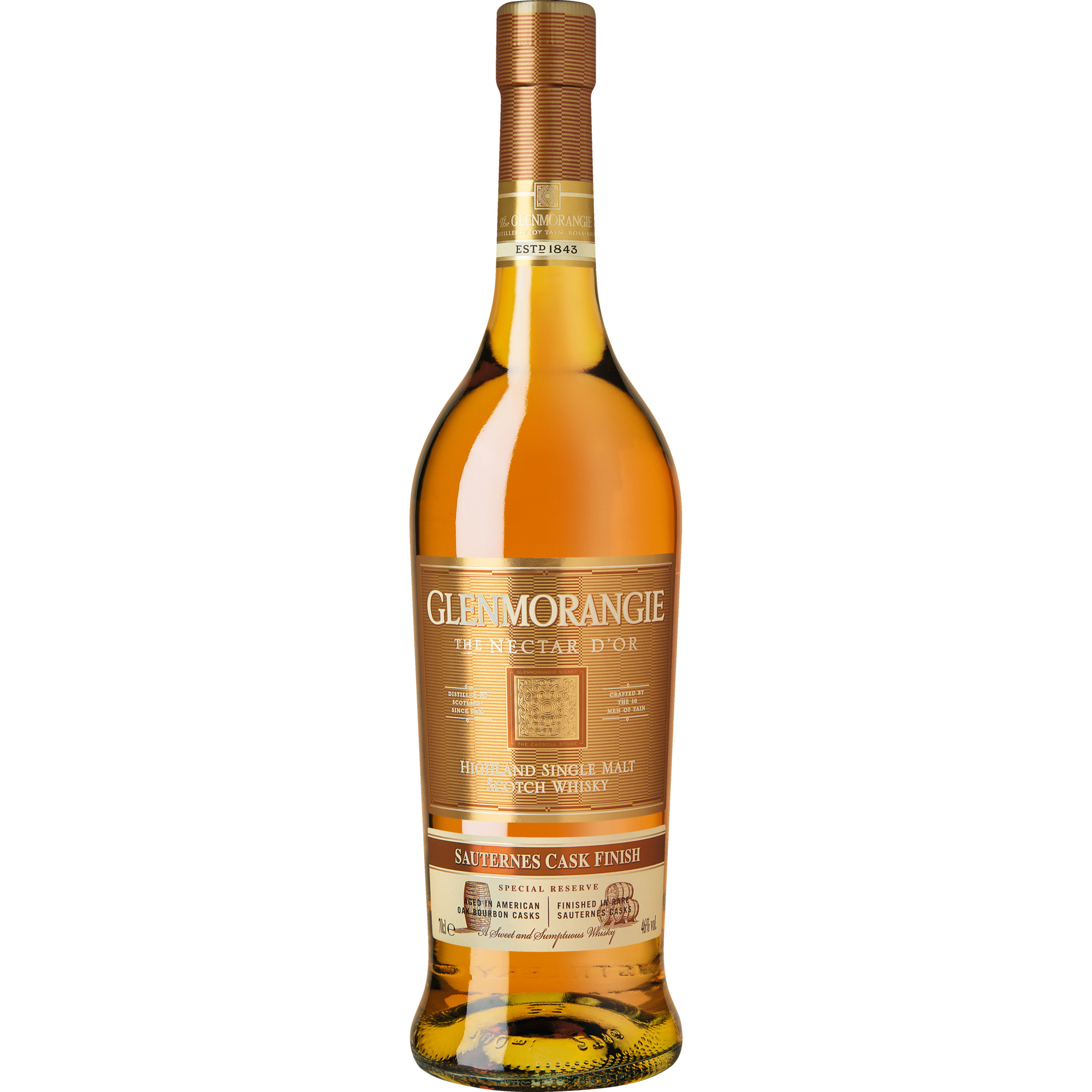 Glenmorangie Nectar d'Or Sauternes Cask Finish, Highland Single Malt Whisky, 0,7 L, 46,0% Vol., Schottland, Spirituosen