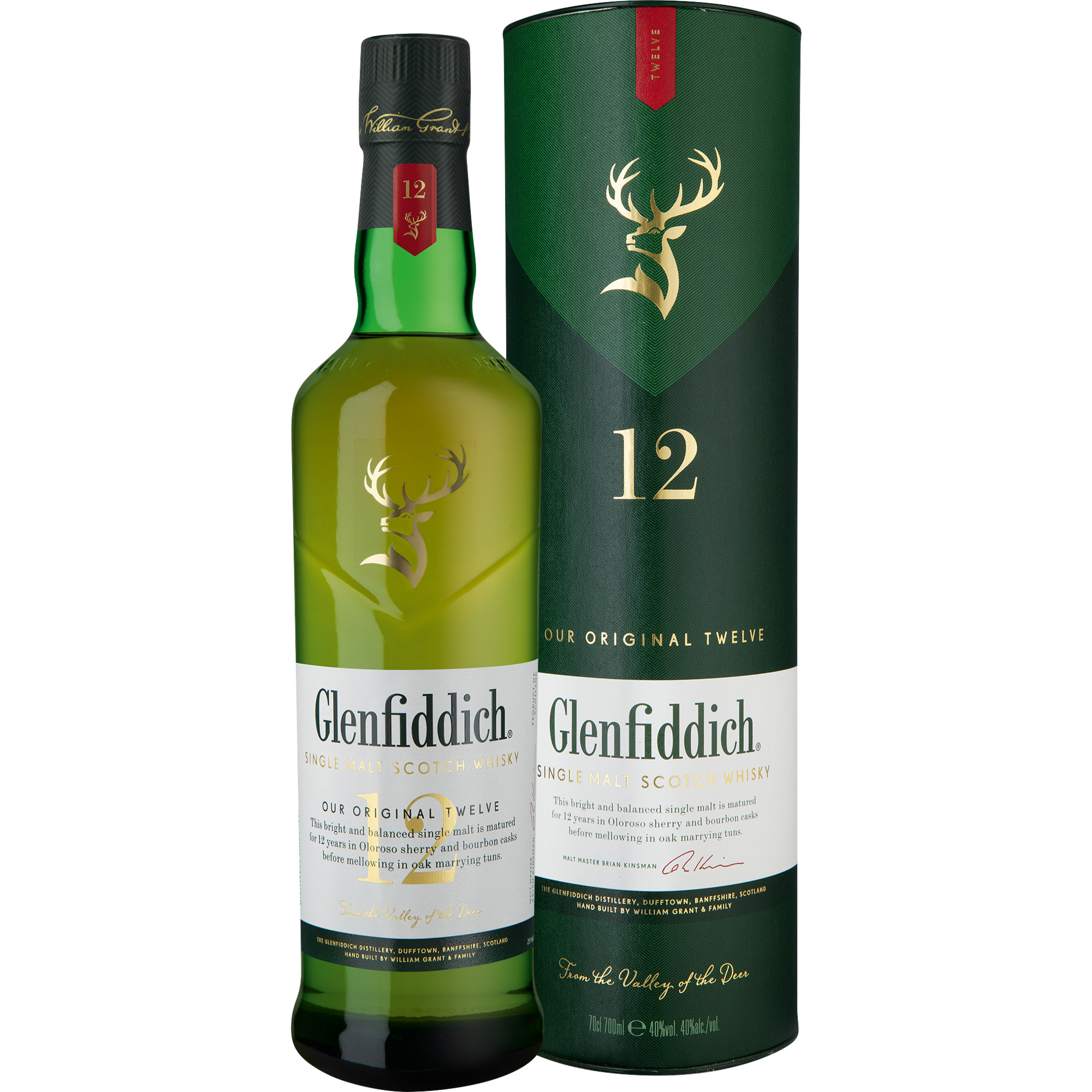 Glenfiddich 12 Single Malt Whisky, Scotch Whisky, 0,7 L, 40% Vol., Schottland, Spirituosen