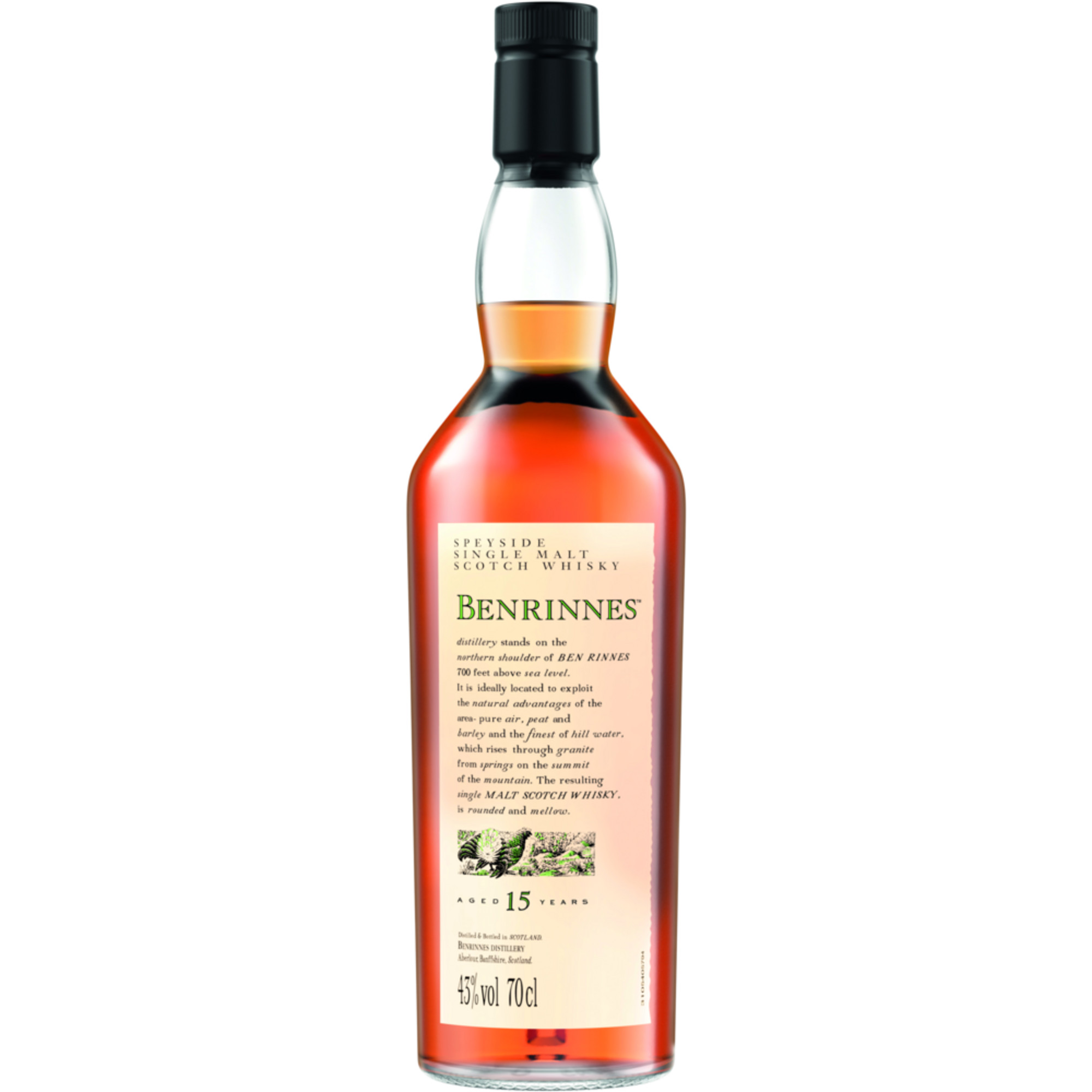 Benrinnes 15 Years Flora & Fauna Collection, Single Malt Scotch Whisky, 0,7 L, 43% Vol., Schottland, Spirituosen