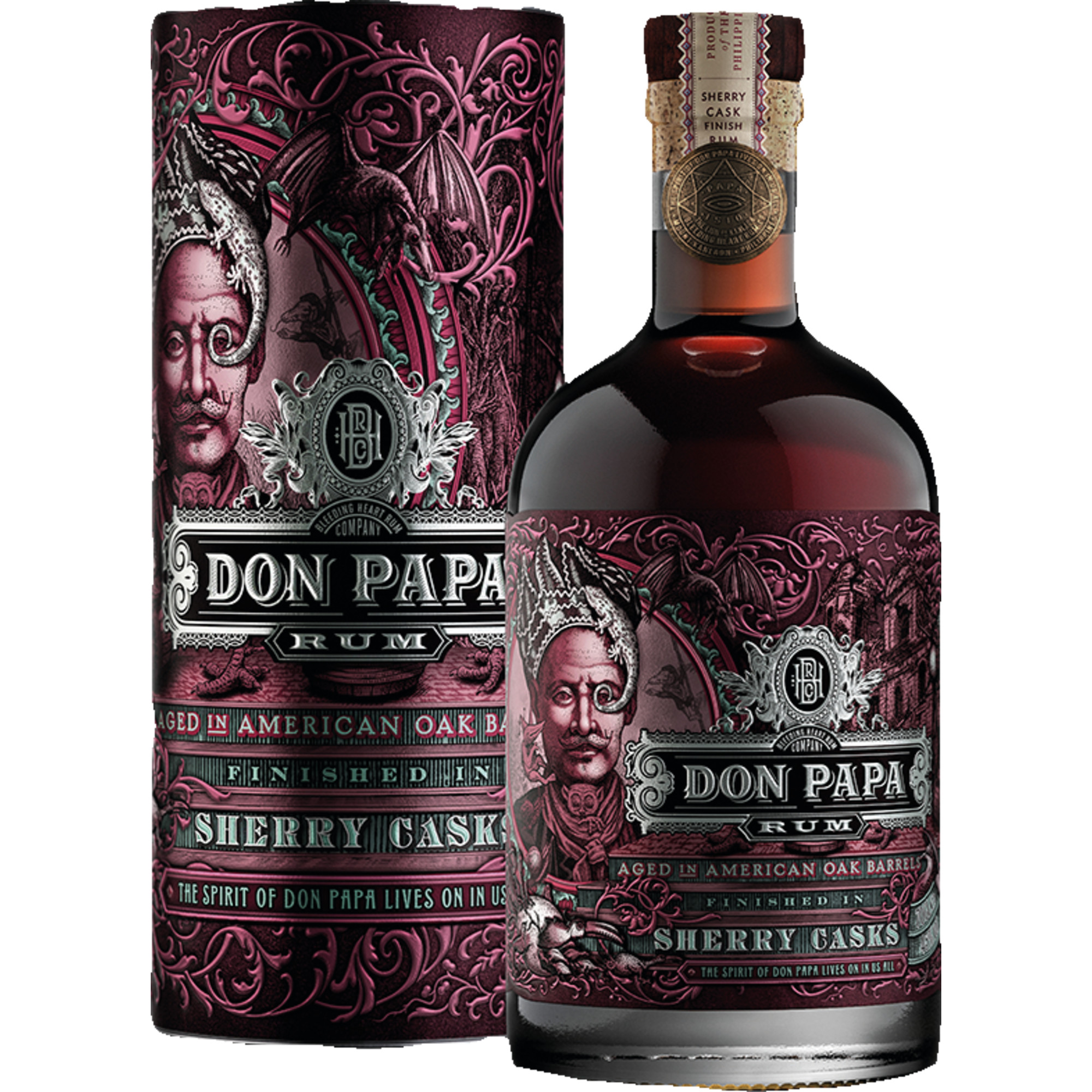 Don Papa Rum finished in Sherry Casks, Negros Philippinen, 0,7 L, 45% Vol.in Geschenkdose, Spirituosen