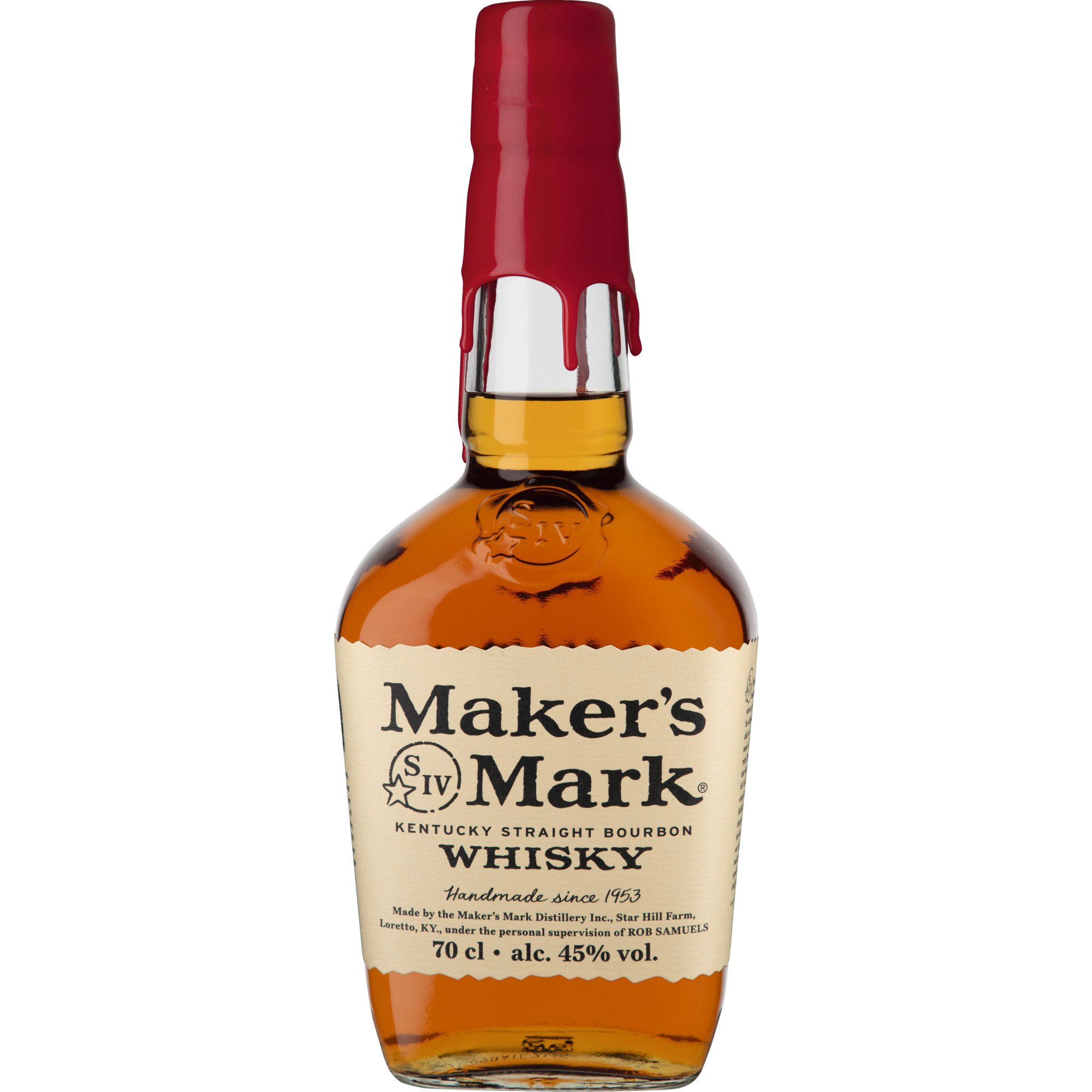 Maker's Mark Bourbon Whisky, 0,7 L, 45% Vol., Kentucky, Spirituosen