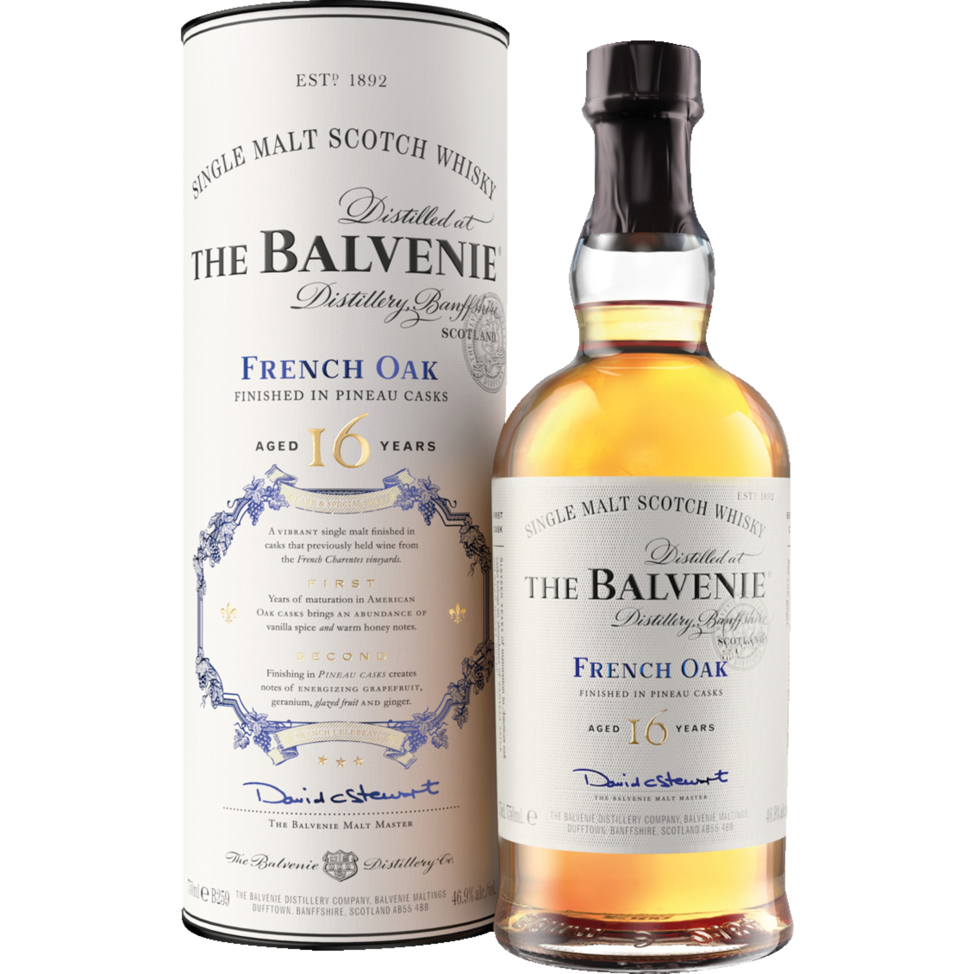 Balvenie 16 Yo French Oak Single Malt Whisky, 47,6 % vol. 0,7 L, Schottland, Spirituosen
