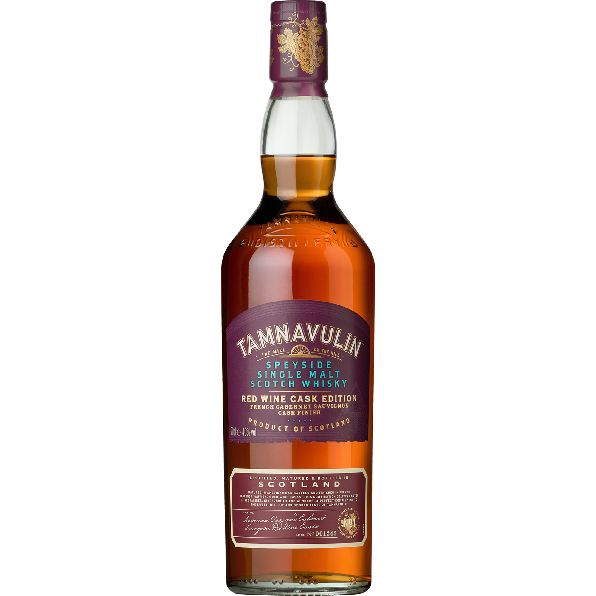 Tamnavulin Single Malt Scotch Whisky, Red Wine Cask, 0,7 L, 40% Vol., Schottland, Spirituosen