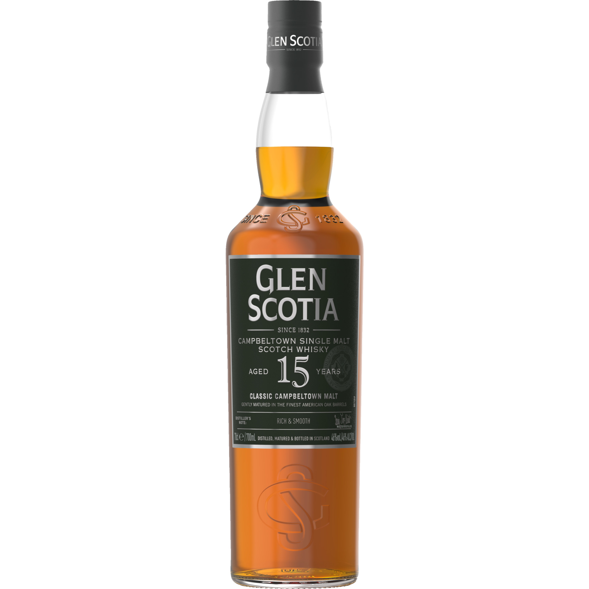 Glen Scotia 15 Years Single Malt Whisky, American Oak Barrels, Schottland, 0,7 L, 46% Vol., Schottland, Spirituosen