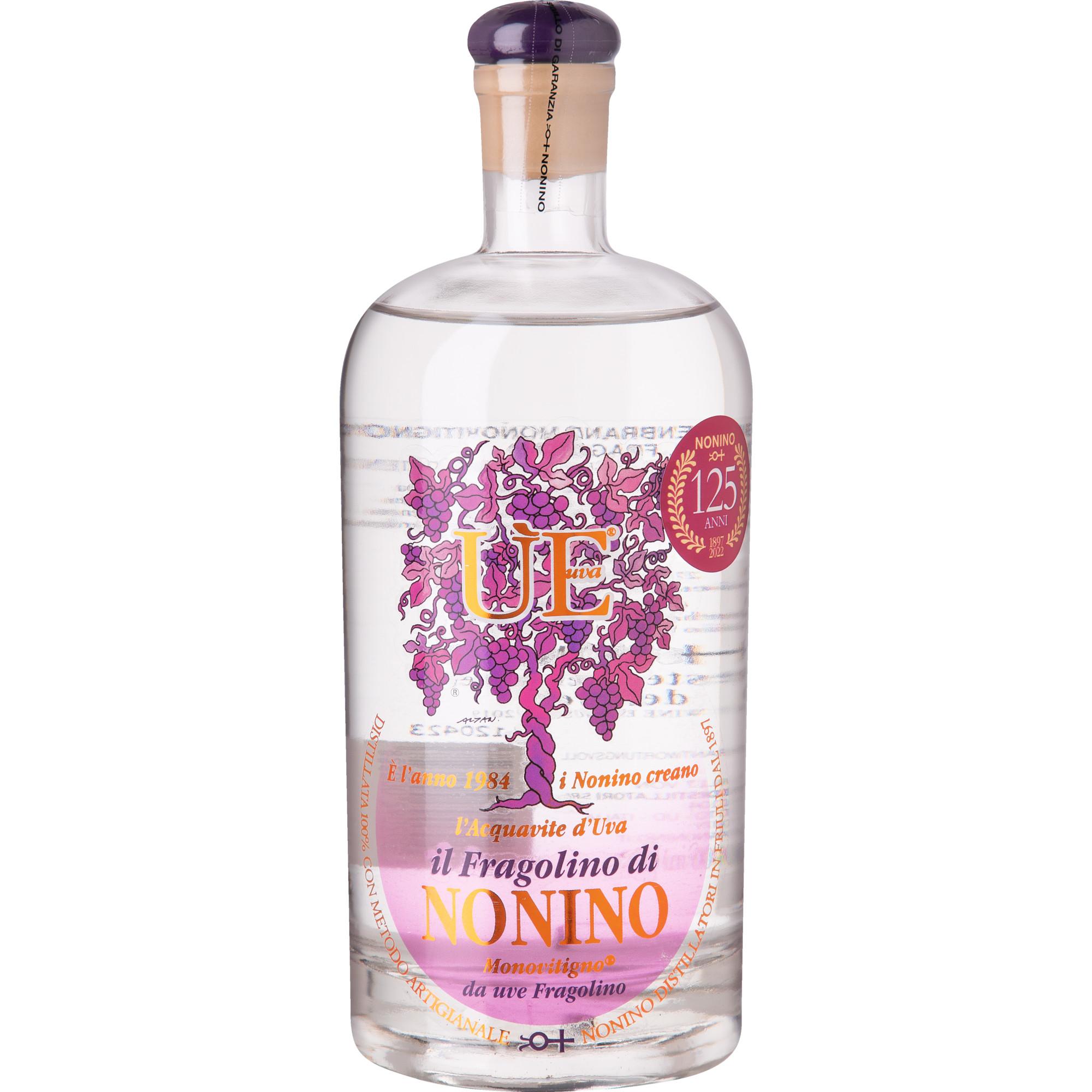 Nonino Grappa Ue Fragolino, 0,50 L, 38% Vol., Spirituosen