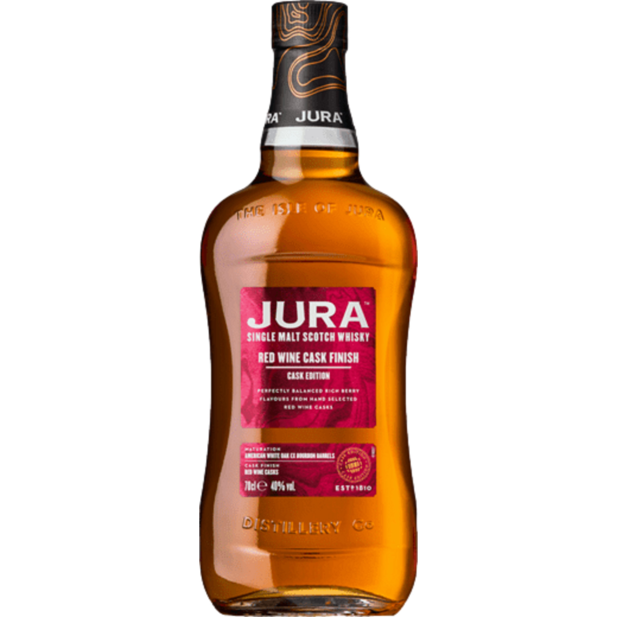Jura Single Malt Whisky Red Wine Cask Finish, 40% Vol, 0,7L, Spirituosen
