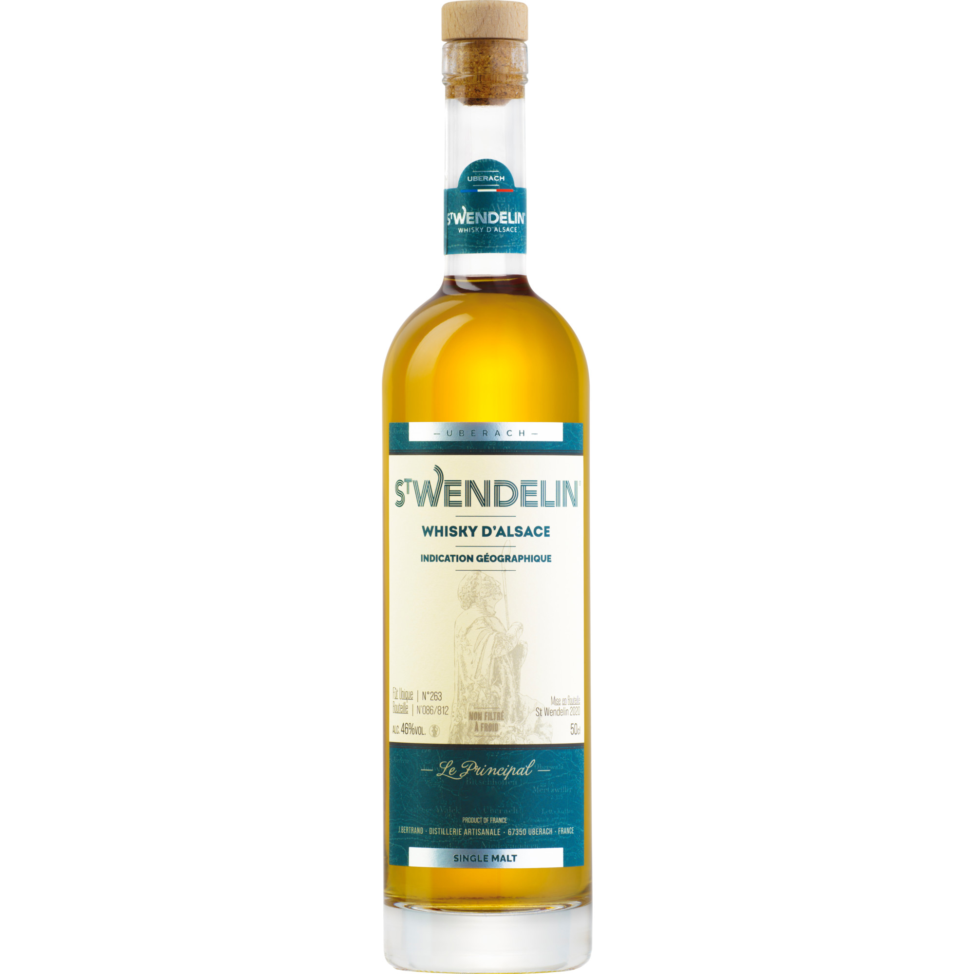 Le Principal St. Wendelin Single Malt Whisky, Frankreich Alsace Whisky, 0,5 L, 46% Vol., Elsass, Spirituosen