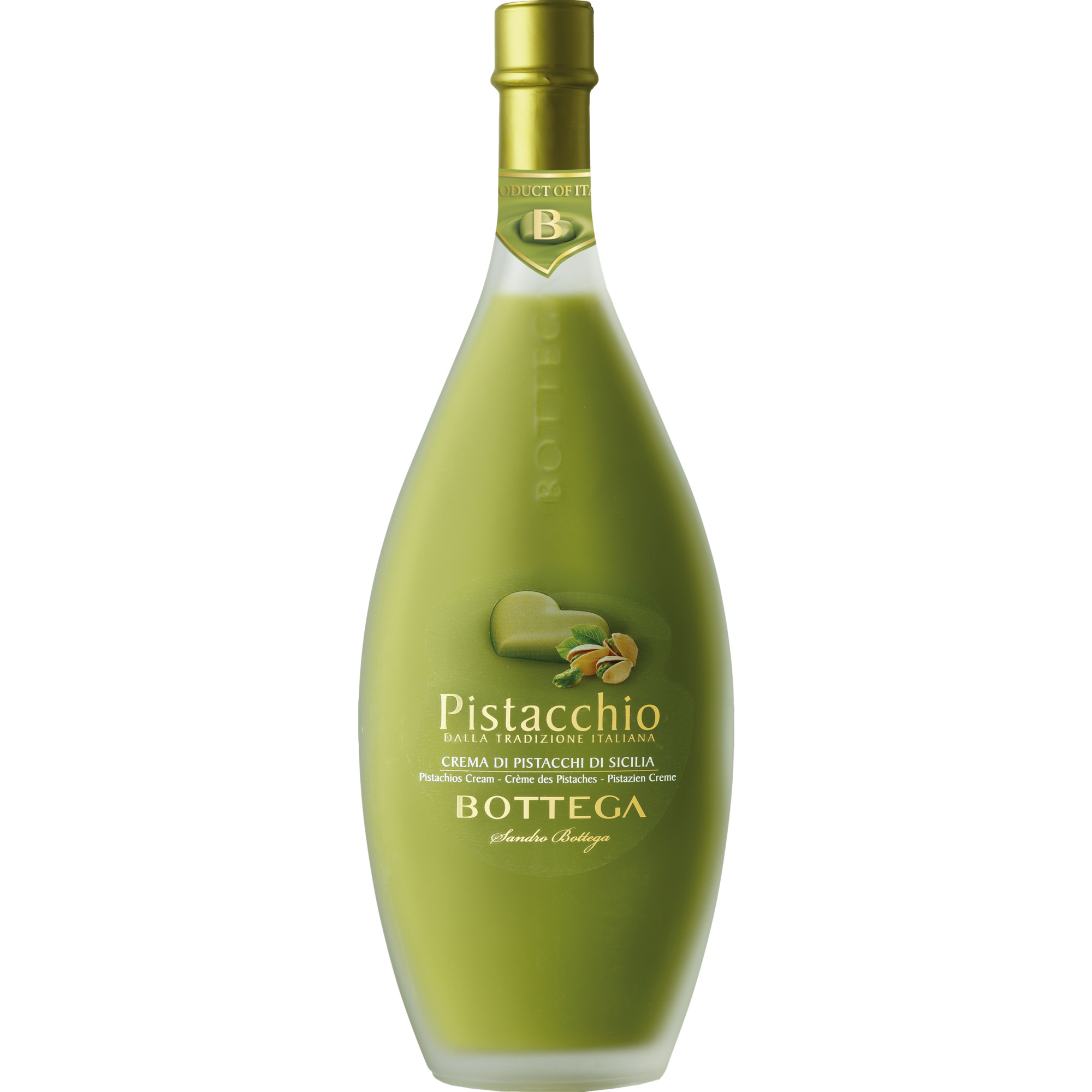 Bottega Pistacchio Likör, Italien, 0,5 L, 17% Vol., Venetien, Spirituosen