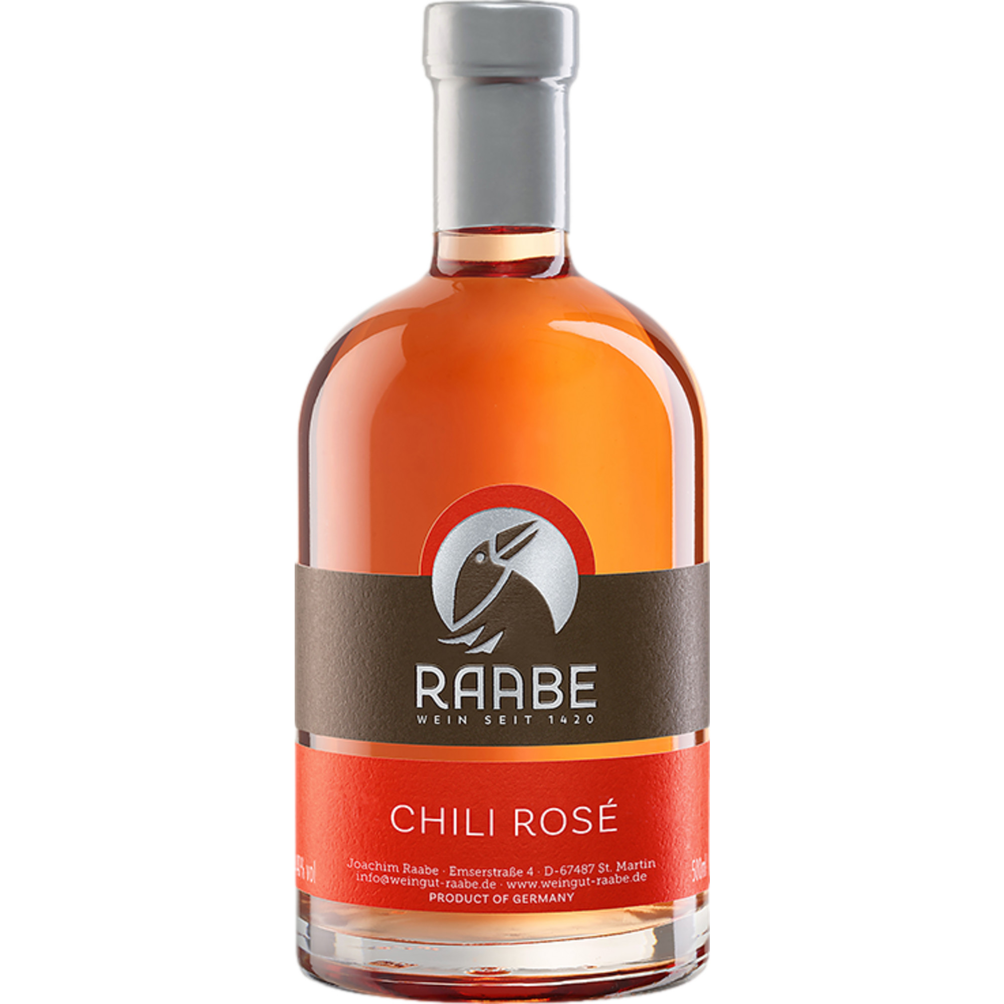 Raabe´s Chili-Rosé Likör Pfälzer Geister, Deutschland, 0,5 L, 16 % Vol., Pfalz, Spirituosen