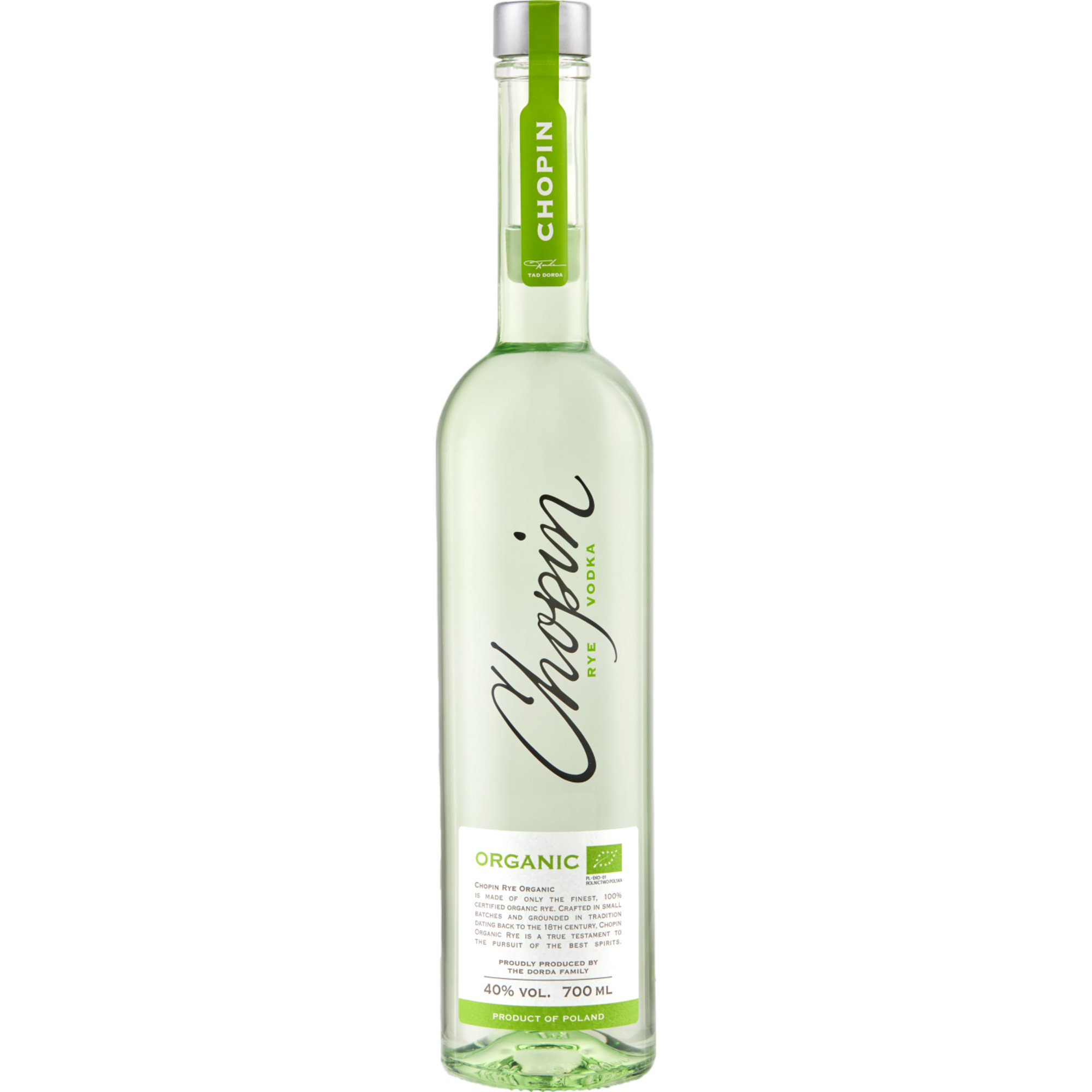 Chopin Rye Organic Vodka Bio, Polen, 0,7 L, 40% Vol., Spirituosen