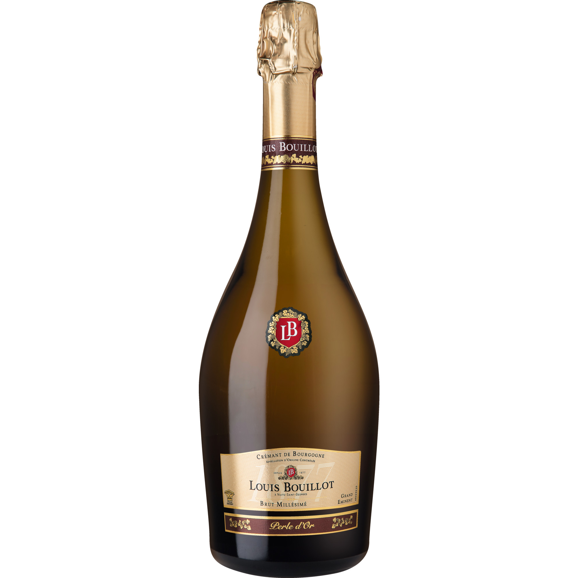 Louis Bouillot Perle d'Or Grand Eminent, Brut, Crémant de Bourgogne AOP, Burgund, 2018, Schaumwein