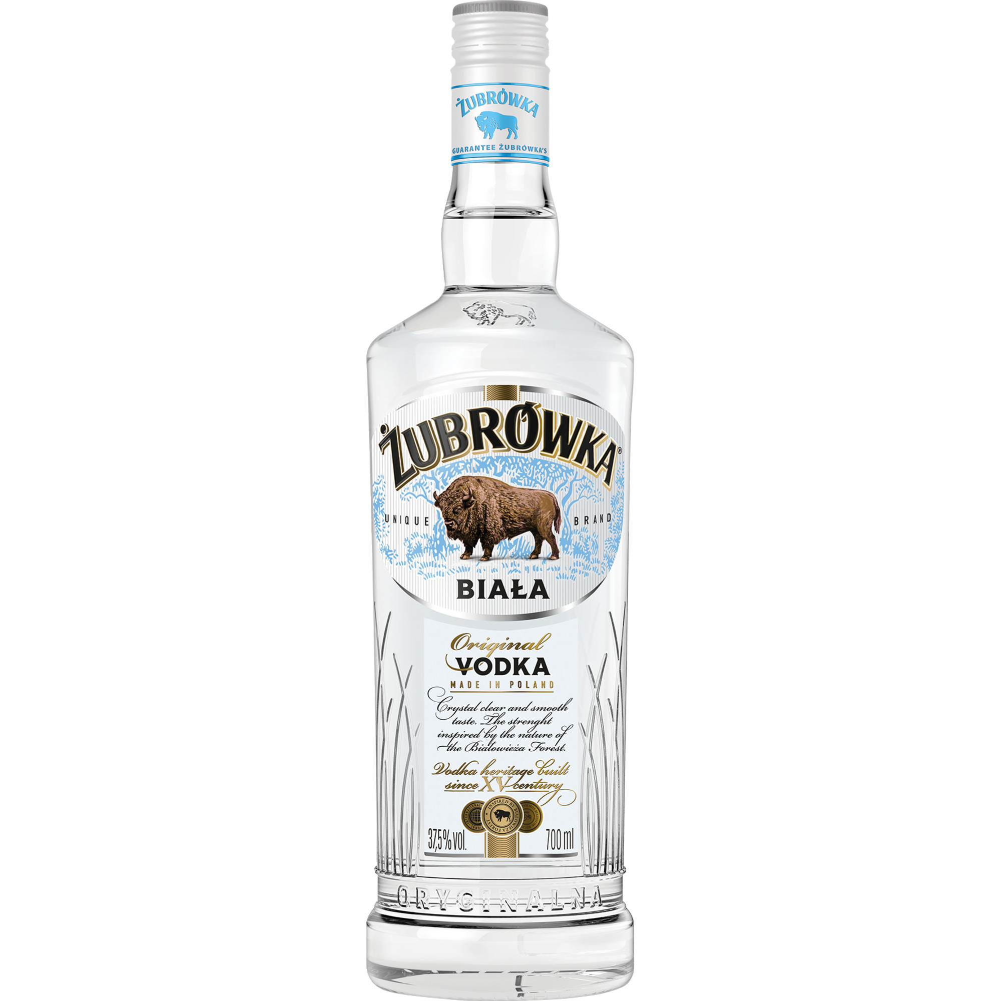 Zubrowka Biala Vodka, Polen, 0,7 L, 37,5% Vol., Spirituosen