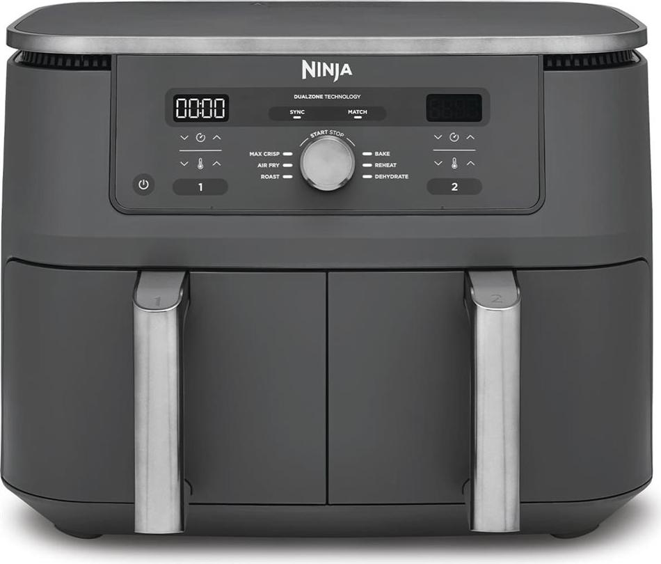 Ninja DZ400EU MAX 6-in-1 Dual Zone Heißluftfritteuse 9,5 L metallisch grau