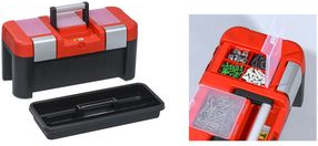 allit Werkzeugkoffer McPlus Alu 21, PP, rot/schwarz aus Polypropylen, herausnehmbarer Tragekasten, 3 feste - 1 Stück (457018)