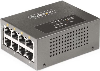 StarTech.com 4-Port Multi-Gigabit PoE++ Injector, 5/2,5G Ethernet (NBASE-T), PoE/PoE+/PoE++ (802,3af/802,3at/802,3bt), 160Watts Power Budget, Wall/DIN Rail Mountable - Unmanaged, For IP Cameras/Wireless APs/POSs (AS445C-POE-INJECTOR) - Power Injector (mon