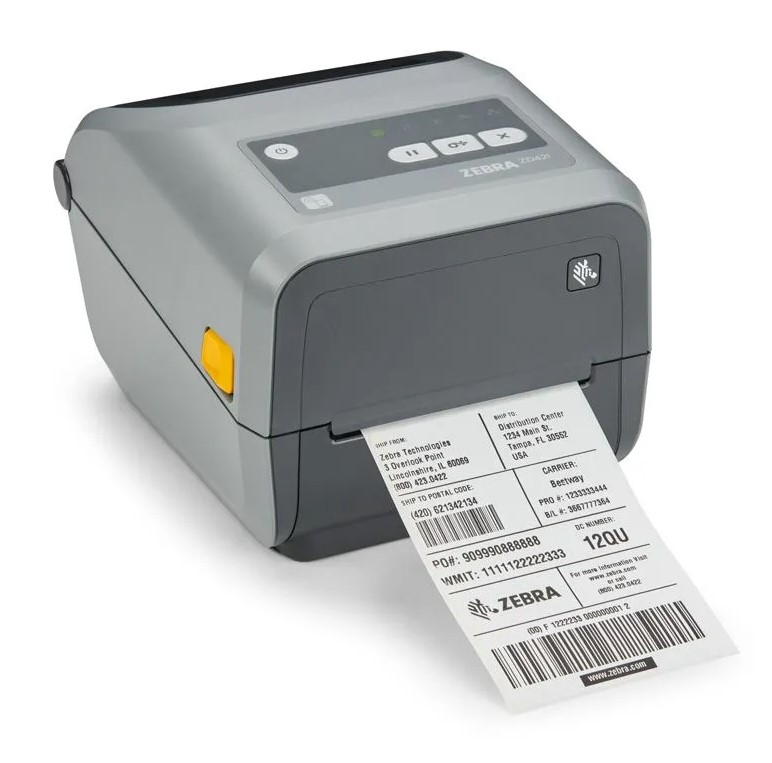 Zebra ZD421c - Etikettendrucker - Thermotransfer - Rolle (11,2 cm) - 203 dpi - bis zu 152 mm/Sek. - USB 2.0, USB-Host, NFC, Bluetooth LE - Grau (ZD4A042-C0EM00EZ)