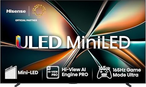 Hisense 85U7Q, LED-Fernseher 215 cm (85 Zoll), schwarz (matt), UltraHD/4K, Mini-LED, Hi-View AI Engine, QLED Colour, 144Hz Panel (85U7Q)