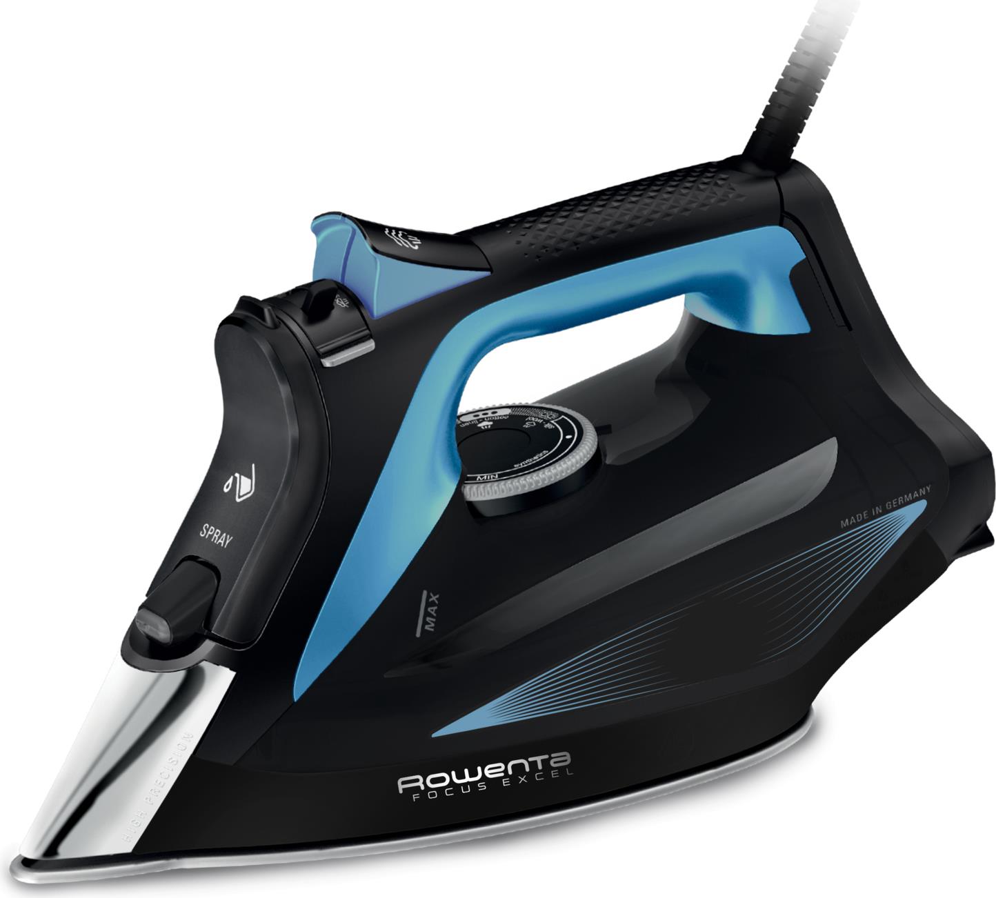 Rowenta DW5310 Dampfbügeleisen Mikrodampf 400 HD Laser-Grundplatte 2700 W Schwarz - Blau (DW 5310)