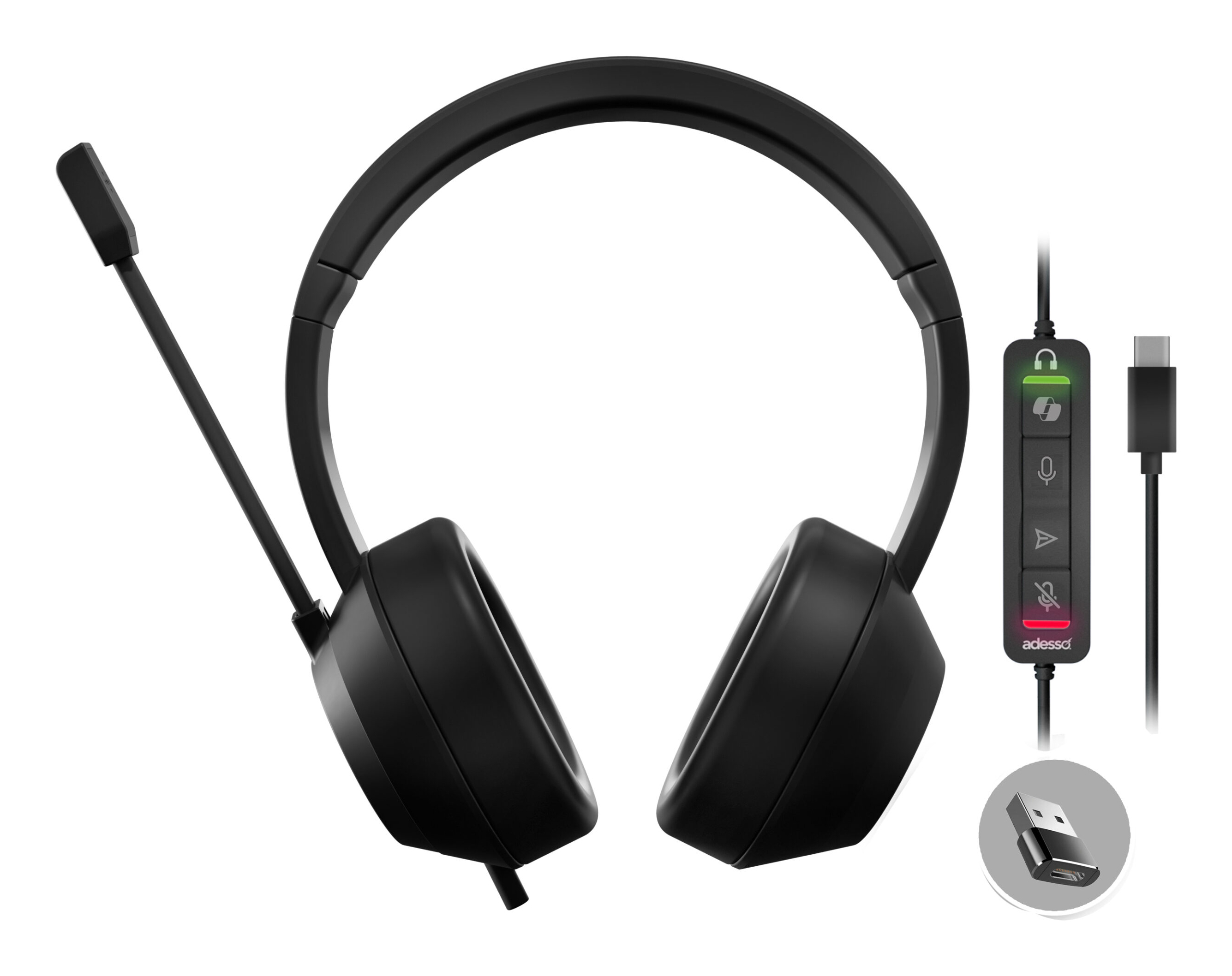 Adesso Xtream P7 AI Copilot Headset On Ear Headset kabelgebunden Stereo schwarz-meliert Headset Computer (XtreamP7)