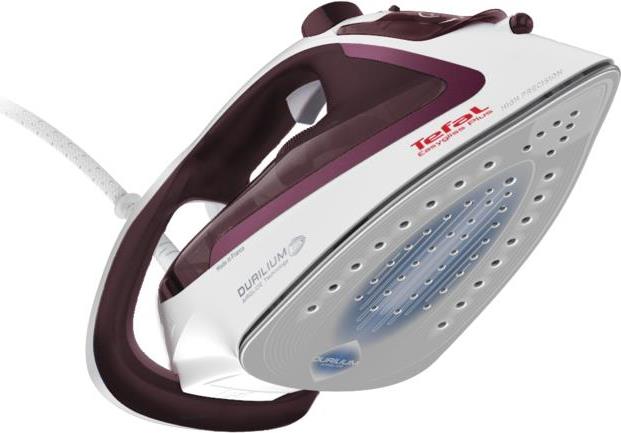 Tefal EasyGliss Plus FV5714 Bügeleisen Trocken- & Dampfbügeleisen Duriliumsohle Bordeaux - Weiß 2400 W (FV5714)
