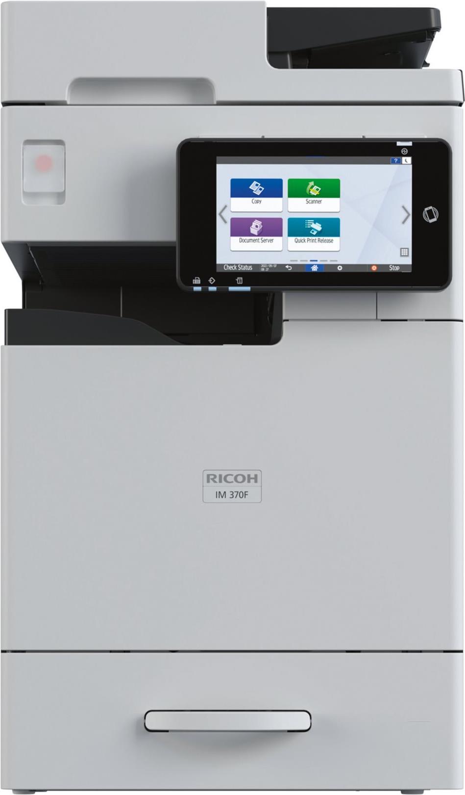 Ricoh IM 370F - Multifunktionsdrucker - s/w - Laser - A4 (210 x 297 mm) (Original) - A4 (Medien) - bis zu 37 Seiten/Min. (Drucken) - 600 Blatt - 33,6 Kbps - USB 2,0, Gigabit LAN, Bluetooth, USB 2,0-Host, Wi-Fi(n) (423503)
