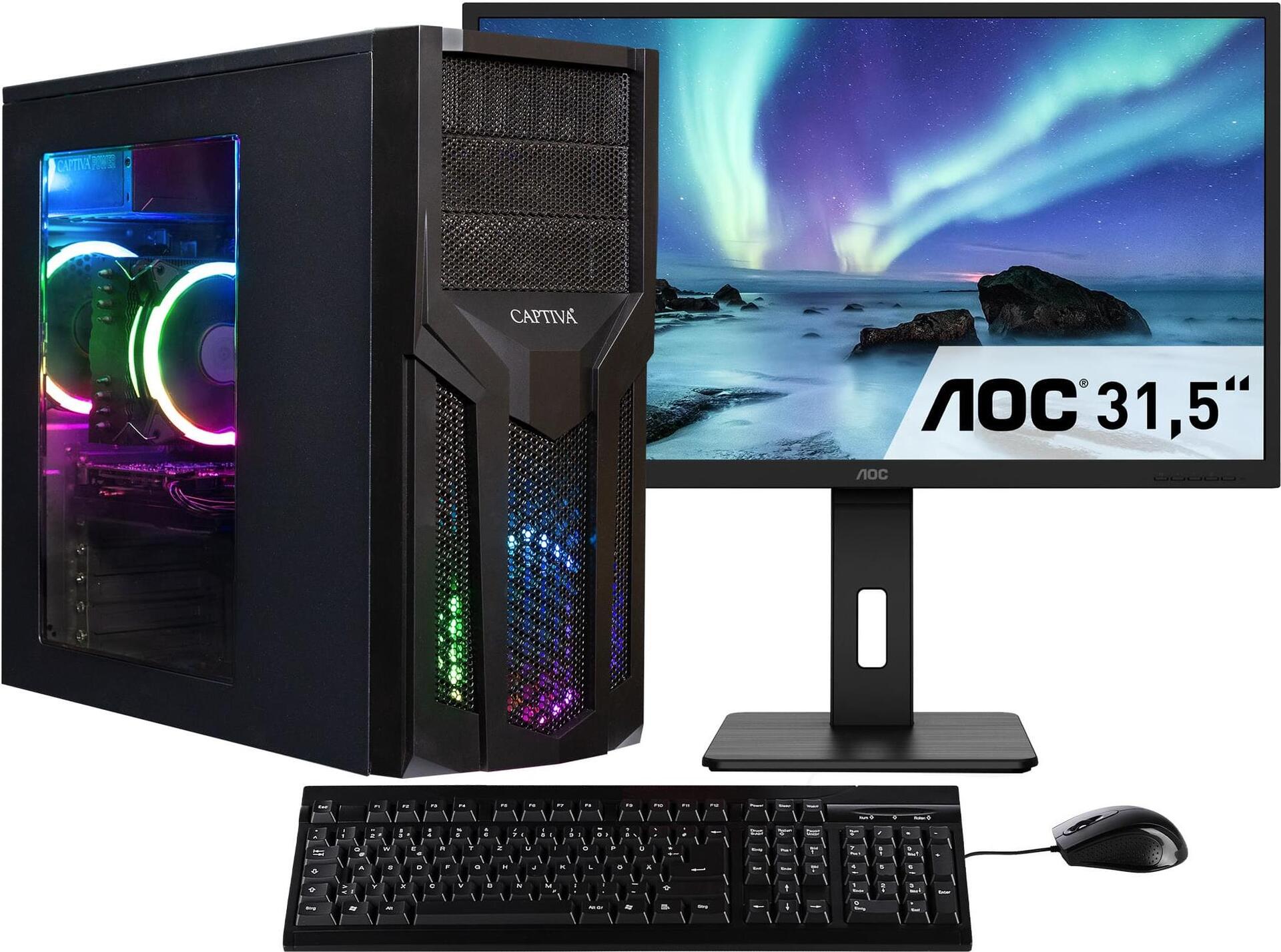 CAPTIVA PC Power Starter R80-040 TFT Bundle (Ryzen 7 5700G/SSD 1TB/32768/DVD-RW/MSI/WLAN/Windows 11 Home 64-bit) - 1.000 GB - DVD-Brenner - Windows 11 Home (80040)