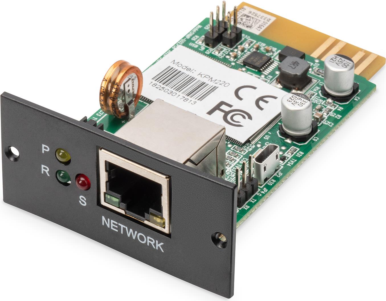 Digitus SNMP & WEB Karte für ® OnLine USV-Anlagen - Netzwerk-Management-Karte - Schwarz - Aktivität - Link - Leistung - Status - RS-232 - Schnelles Ethernet - 100 Mbit/s (DN-170100-1)