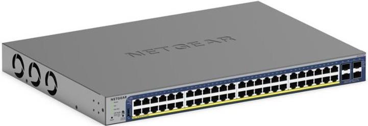 Netgear Smart S3300-52X - V3 - Switch - L3 Lite - Smart - 48 x 10/100/1000 + 4 x SFP+ - Desktop, an Rack montierbar (380 W) (GS752TX-300EUS)