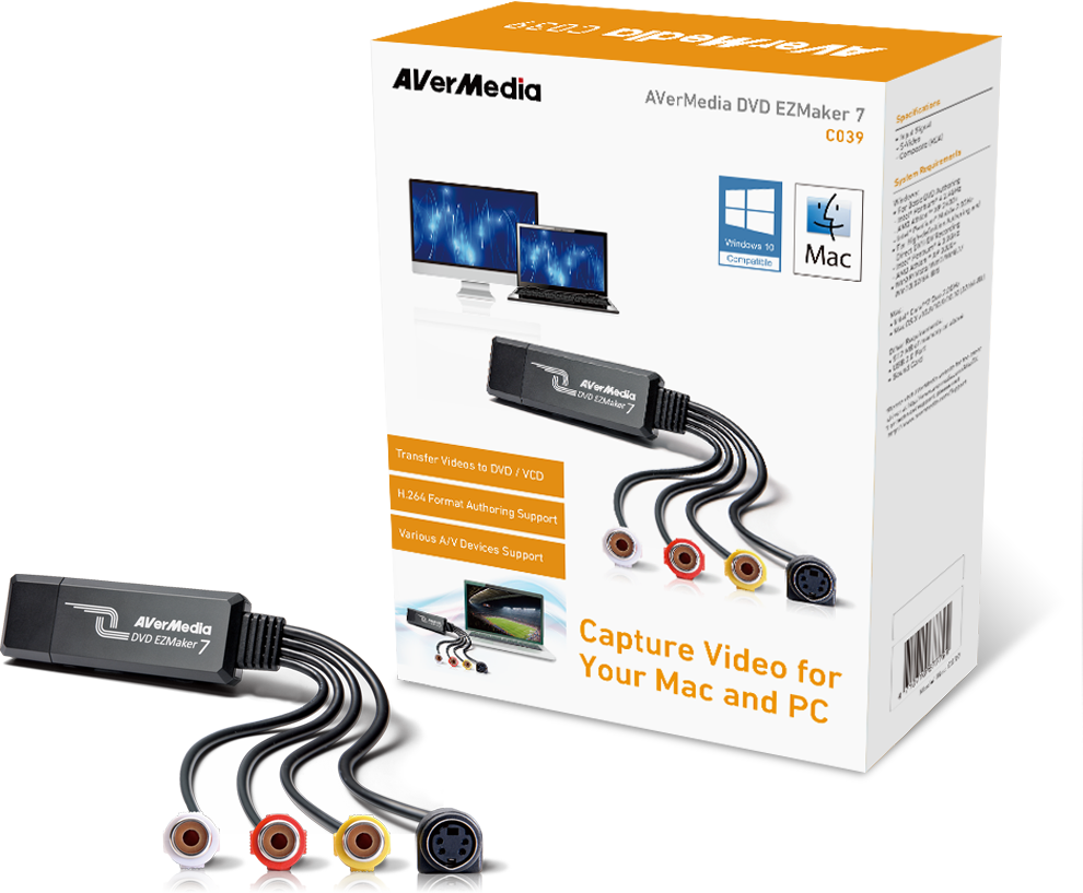 AVerMedia DVD EZMaker 7 - Windows 7 Enterprise - Windows 7 Enterprise x64 - Windows 7 Home Basic - Windows 7 Home Basic x64 - Wind - CyberLink PowerDirector 9 DE - PowerProducer 5 DVD - Pentium 4 2.4 GHz - 150 x 200 x 50 mm - USB (61C039XX00BH)