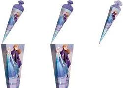 ROTH Motiv-Schultüte Disney Frozen, eckig, 850 mm, Glitter Lizenz-Schultüte, Tüllverschluss, Glitter und Glitzerborte - 1 Stück (678887)