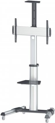 Manhattan Universal Multimedia TV Cart - Wagen - Schwarz, Silber - Bildschirmgröße: 94-177,8 cm (37-70) (461245)